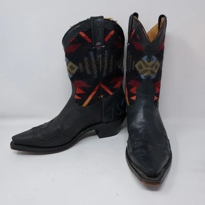 Boulet Paul Brodie Boots Women 6.5 Pendelton Wool Southwest Aztec Native Western - Image 1 of 4
