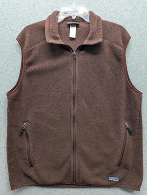Chaleco polar Patagonia Synchilla para hombre grande marrón bolsillos con cremallera completa exterior Foto 1 de 4