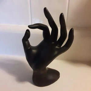 Black Hand Polyresin Hand Model Jewelry Display Stand Holder 7"x4" - Picture 1 of 8