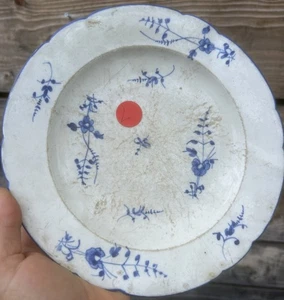 Assiette Porcelaine Tendre de Chantilly Époque XVIIIeme Ancien Vaisselle Usure - Imagen 1 de 4