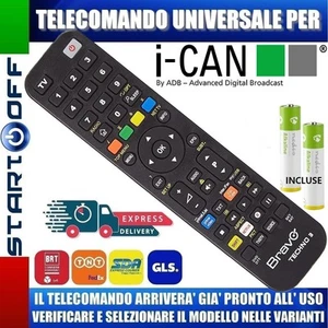 TELECOMANDO SPECIFICO DECODER I-CAN ADB 1110SH 1110SV SNOW 1110 DARK - Foto 1 di 3