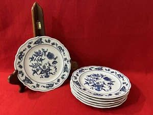 6pc Vintage Blue Danube Blue Onion 6.75” Porcelain Bread Plates, Japan, A1875 - Picture 1 of 3