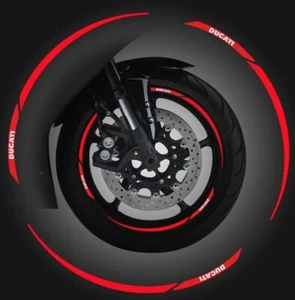 DUCATI MOTORCYCLE WHEEL RIM STICKERS TRIM ITALIAN REFLECTIVE VINYL - Picture 1 of 5