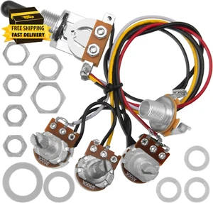Kit de arnés de cableado de guitarra eléctrica de 1 pieza interruptor de 3 vías de volumen 1 tono 500K - Imagen 1 de 6