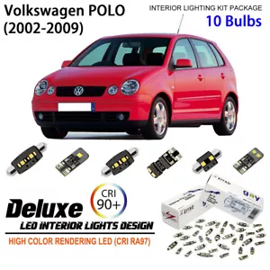 LED Interior Light Kit for Volkswagen Polo MK4 2002-2009 9N White Light Bulbs - Picture 1 of 9