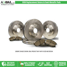 (Front-Rear Kit) Premium OEM Replac- 4 Disc Brake Rotors - 8 Semi-Met Brake Pads