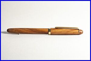 1990s MONTBLANC trial CARTIER Walnut Wood & Gold 144 18K M Nib Cartridge Pen