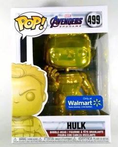 Funko Pop Marvel Avengers Endgame Yellow Chrome Hulk #499 Walmart Exclusive - Picture 1 of 5