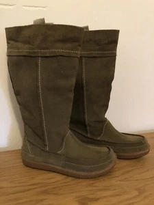 Hush Puppies Green Suede Knee High Boots Sz 5 - Picture 1 of 12