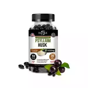 Flohsamenschalen-Kapseln Mit Acai-Beere Und Chlorella – 1532 Mg - Bild 1 von 12