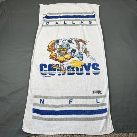 Vintage 80s NFL Dallas Cowboys  Jack Davis 1988 Bath Beach Towel Cover
