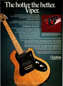 Guitarras Viper Ovation Vintage 1978 Creem Print Anuncio Arte de Pared Decoración Efímera - Imagen 1 de 1