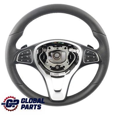 Steering Wheel Mercedes W205 C253 NEW Black Leather Multifunction Paddle Shift - Image 1 of 4