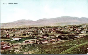 Idaho Postcard Pocatello ID Unused 1910s Card Aerial Bird's Eye Buildings Town - Picture 1 of 2