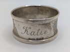 Vintage English Sterling Silver Napkin Ring(s) "Alf" "Katie" names, dated 1966