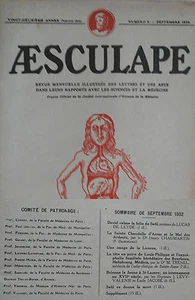 Aesculape n°9- 1932 : L'Art et la Médecine (Voir Sommaire Photo) - Imagen 1 de 3