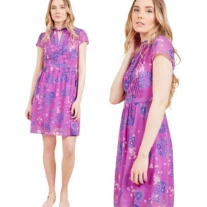 ModCloth Oh Say Can Museum A-Line Floral Cottage Core Career Business Dress XS - Picture 1 of 5