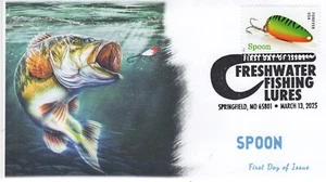 25-091, 2025, Freshwater Fishing Lures, Complete Set, Pictorial Cancel, FDC - Picture 1 of 5