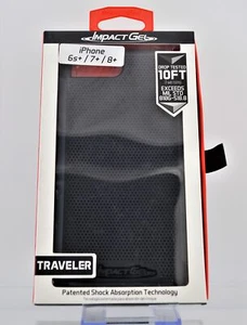 iPhone 6s Plus, 7+, 8+ Impact Gel Traveler Cell Phone Case, Shockproof NEW - Picture 1 of 8