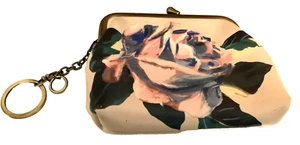 Patrica Nash Leder Geldbörse Kiss Lock erste Rose Schlüsselring 5 x 4 Zoll - Bild 1 von 8