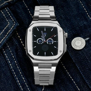 Stainless Steel Band Case Mod Kit For Apple Watch 7 45mm Strap 6/SE/5/4 44mm - Bild 1 von 26