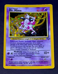 1999 Pokemon MR. MIME Jungle HOLO BLEED Misprint ERROR Unlimited Edition 6/64 NM - Picture 1 of 4