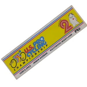 1982 US PRO Cycling Championship Bumper Sticker Baltimore Channel 2 Inner Harbor - Picture 1 of 10