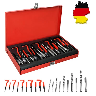 LARS360 M5 M6 M8 M10 M12 Gewinde Reparatur Werkzeug Satz Helicoil Auto Motor 131 Tlg.