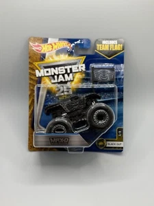 Hot Wheels Monster Jam MAX-D 1:64 BLACK OUT w/ Team Flag Rare Sealed - Picture 1 of 2