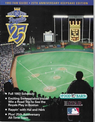 Kansas City Royals Baseball 1993 Fan Guide 25th Anniversary Keepsake Edition - Image 1 of 2