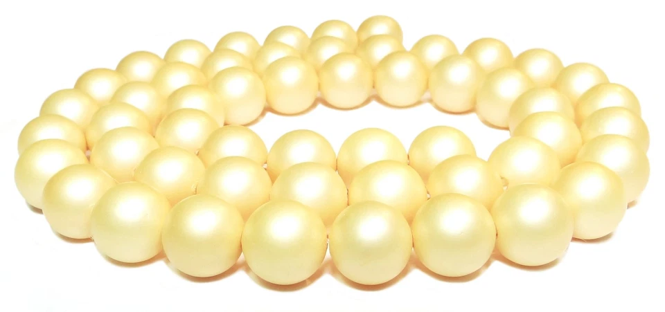 😏 Muschelkernperlen champagner matt 8 mm Kugeln Perlen Strang Muschelperlen 😉 - Bild 1 von 1