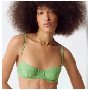 J Crew Balconette Underwire Bikini Top 32B Rustic Willow Green BX612 Swim NWT - Picture 1 of 10