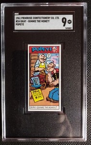 1961 Primrose Confectionery #24 Okay-Gimmie the money-Popeye SGC 9