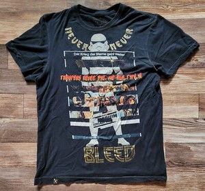 Star Wars Marc Ecko Cut & Sew 2009 T Shirt "Troopers Never Die" Size Small Black