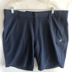 Neu mit Etikett Hurley Hybrid Walkshort blaue Shorts mit Reißverschluss Innennaht 20 Zoll unverbindliche Preisempfehlung des Herstellers 50 $ Größe 38 - Bild 1 von 8