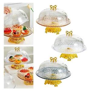 Footed Cake Plate Shaterproof Round Cake Tray for Muffins Cookies Cheesecake