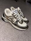 Chanel Sneakers Fabric Laminated Calfskin Stretch CC Womens Sneakers