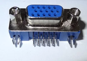 Connettore VGA 1 pz, femmina, attacco PCB, con serrature a vite. 1G3 - Foto 1 di 3