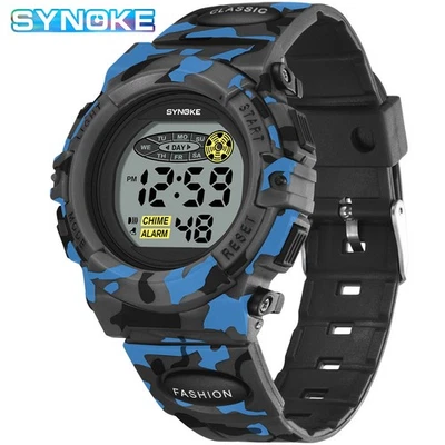 Relógio digital à prova d'água infantil masculino relógios de LED com alarme relógios de pulso esportivos - Imagem 1 de 4