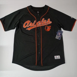 Baltimore Orioles Black Men’s MLB Jersey Size L Large (42-44) True Fan Button Up - Picture 1 of 7