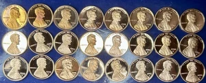 24 Coins Partial Roll Of Mixed Date Proof Lincoln Memorial Cents 1983-2006 - Picture 1 of 2