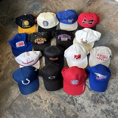 Lote De Colección De 16 Sombreros Deportivos Auto MLB NBA Cerveza Hockey Oakley Bud Snapbacks Foto 1 de 4