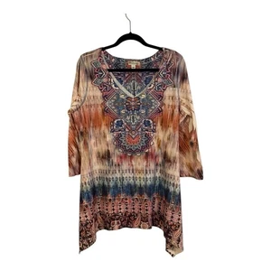 Unity World Wear Tunika Damen XXL Tribal Paisley Batik Boho Lagenlook Artsy - Bild 1 von 7
