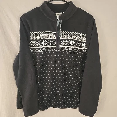 KIM ROGERS Feminino Athleisure Lã 1/4 Zíper Decote Simulado Preto P/XL Novo - Imagem 1 de 4