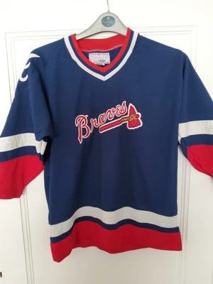 Camiseta deportiva de hockey de béisbol vintage de los Atlanta Braves azul marino talla juvenil L/XL - Imagen 1 de 4