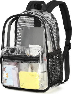 Mochila transparente para eventos em estádio aprovados mulheres meninas, pequena bolsa transparente para Conc - Imagem 1 de 4