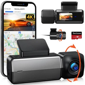 Dash Cam Delantera y Trasera, Dashcam 4K/2.5K, WiFi GPS Incorporado, Pantalla IPS de 1.47"... - Imagen 1 de 9
