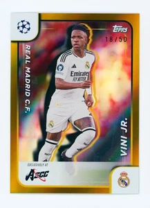 2024 Vinicius Jr. Topps Chrome ASCC Gold Refractor Real Madrid Soccer Card 18/50 - Picture 1 of 3