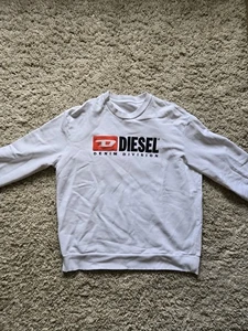 Diesel Spellout Sweatshirt / White / UK L - Picture 1 of 2