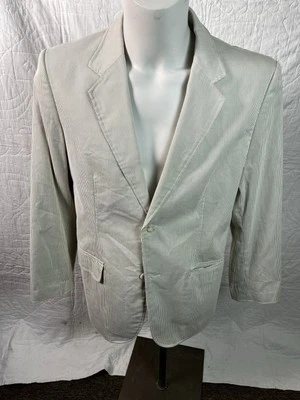 Abrigo deportivo de lino para hombre Claiborne 44R color tostado/crema a rayas Foto 1 de 4